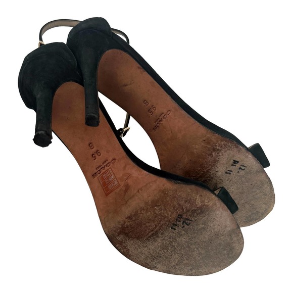Coach Open Front Black Suede Stiletto Heel Size 9.5 EUC - Picture 11 of 12